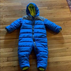 Fleece lined snowsuit.